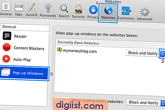 Pop-ups toestaan of blokkeren in Safari Browser