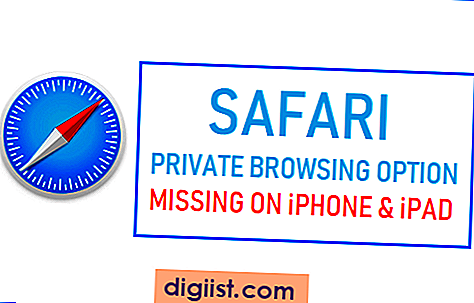 Alternativ för Safari privat surfning saknas på iPhone eller iPad