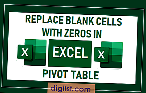 Udskift tomme celler med nul i Excel-pivottabel