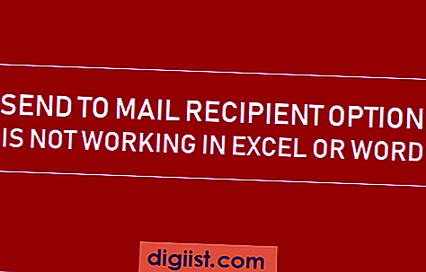 Opcija primatelja slanja na poštu ne radi u Excelu ili Wordu