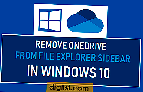 Fjern OneDrive fra File Explorer Sidebar i Windows 10
